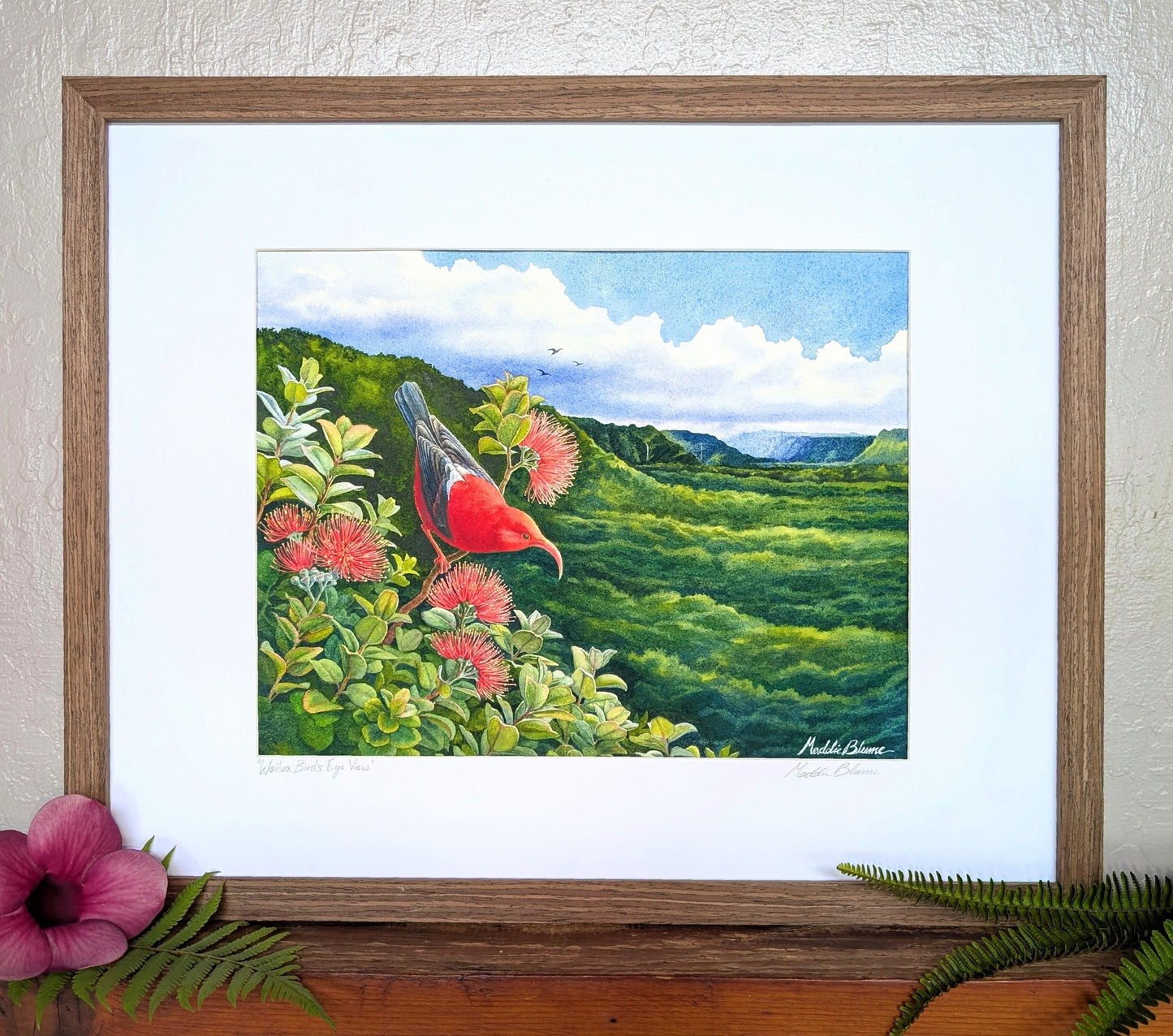 "Wailua Bird's Eye View" Original Watercolor Painting