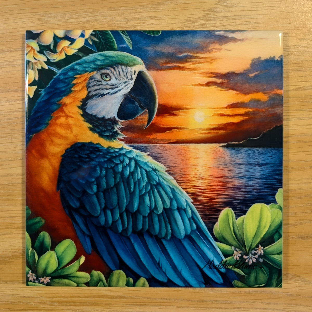 "Sunset Macaw" Tile Print