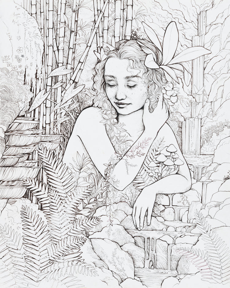 Watercolor Line Art Coloring Pages