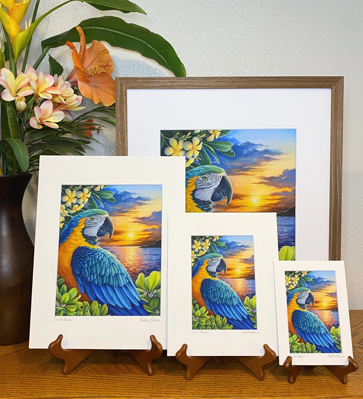 "Sunset Macaw" Matted Giclee Fine Art Print