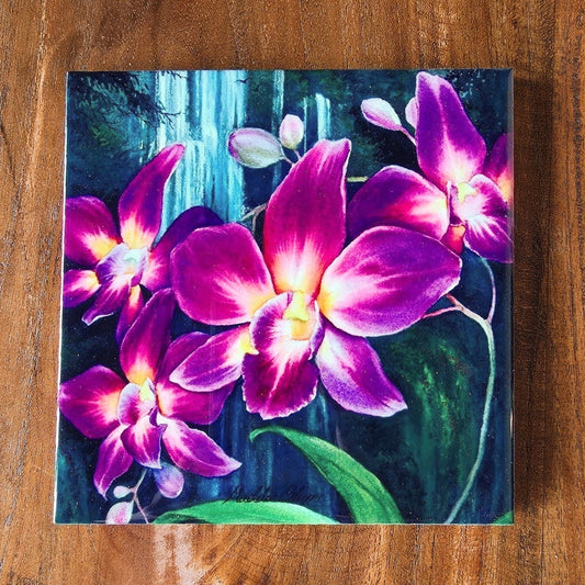 "Orchids of the Lei" Tile Print