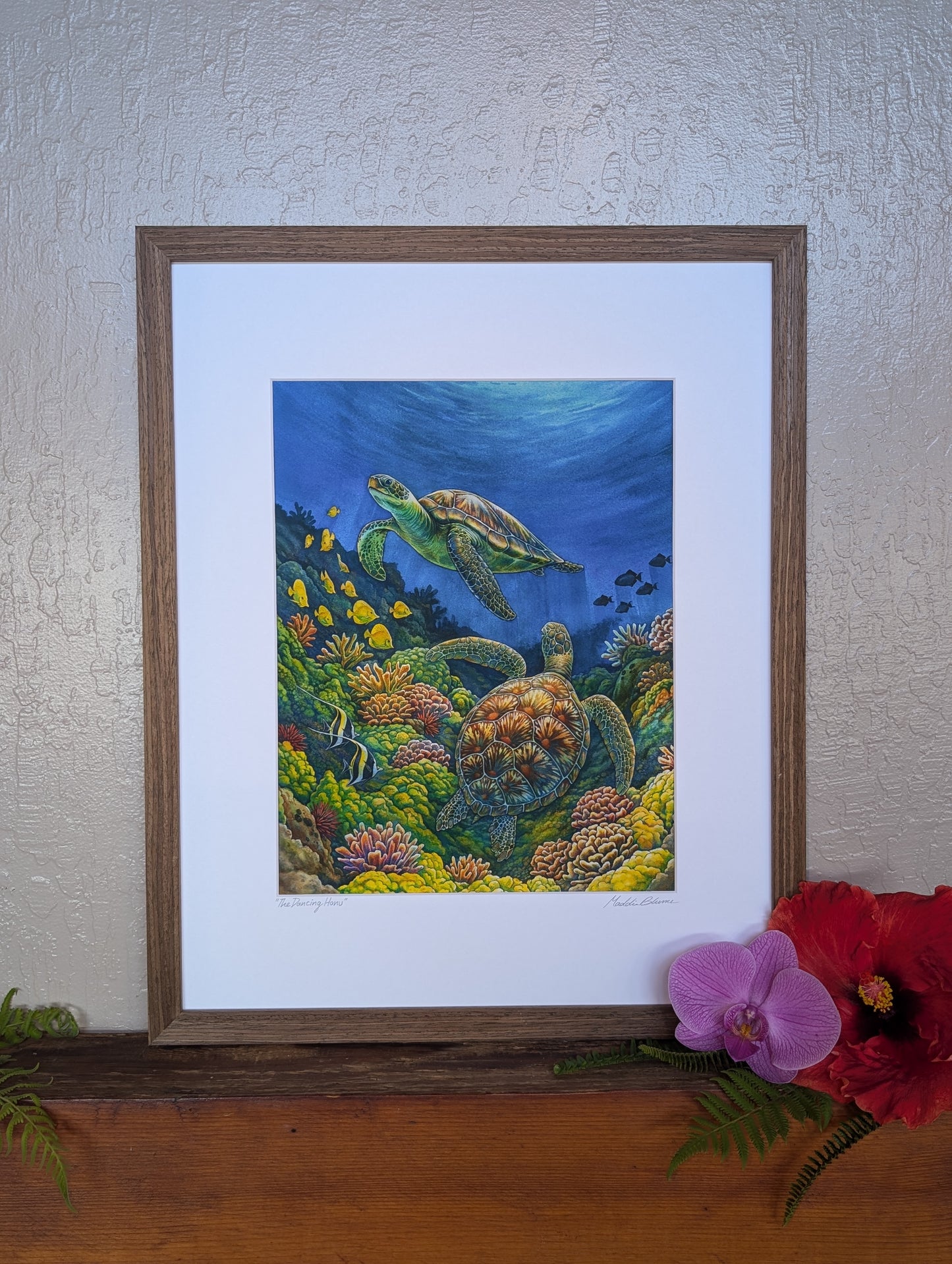 "The Dancing Honu" Matted Giclee Fine Art Print