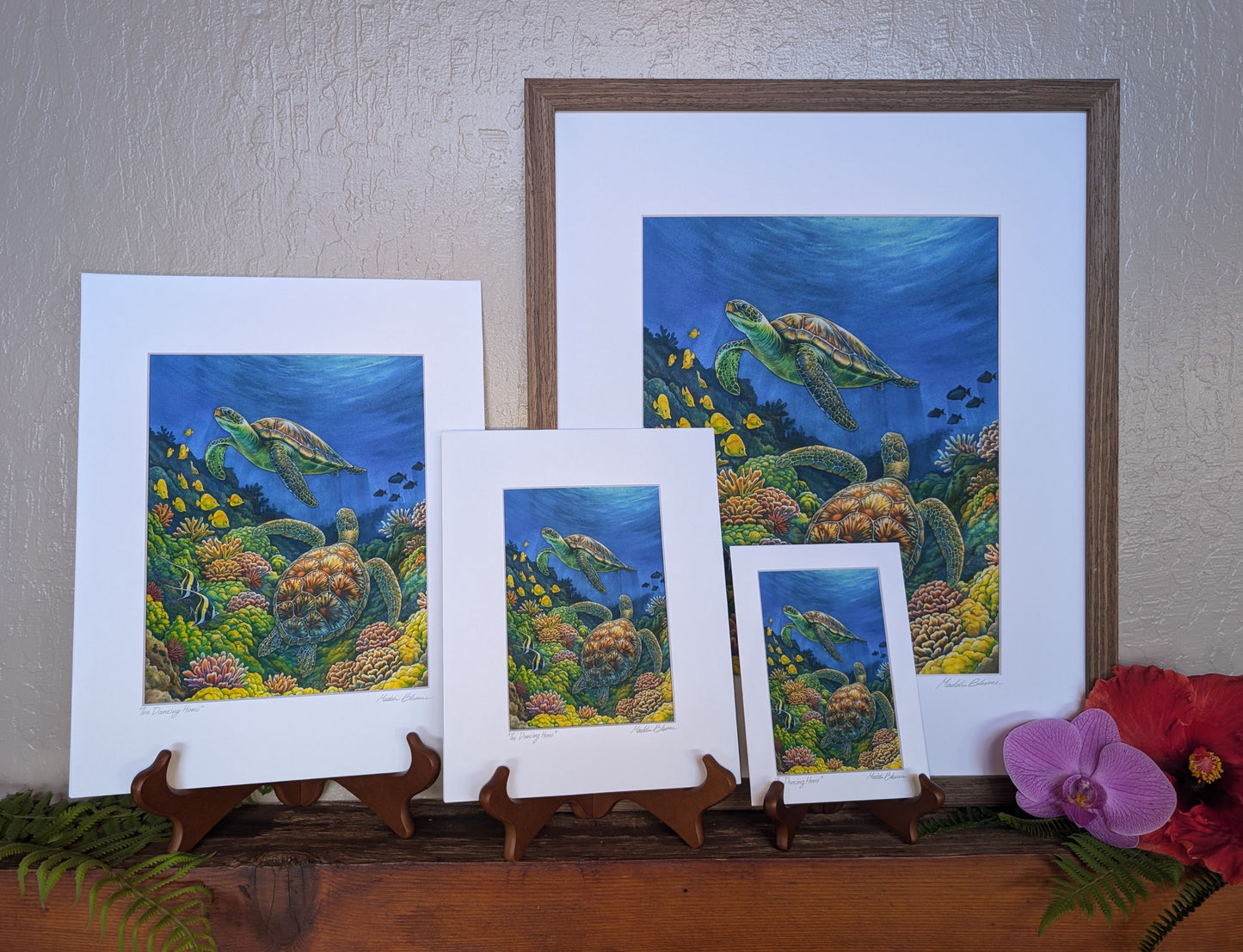 "The Dancing Honu" Matted Giclee Fine Art Print