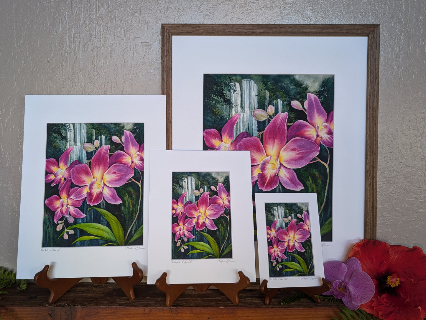 "Orchids of the Lei" Matted Giclee Fine Art Print