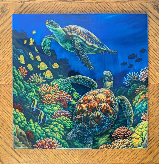 "The Dancing Honu" Tile Print