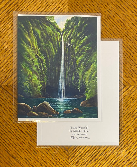"Hana Waterfall" Note Card