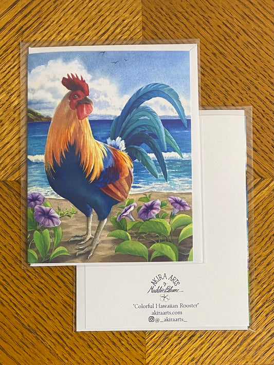 "Colorful Hawaiian Rooster" Note Card